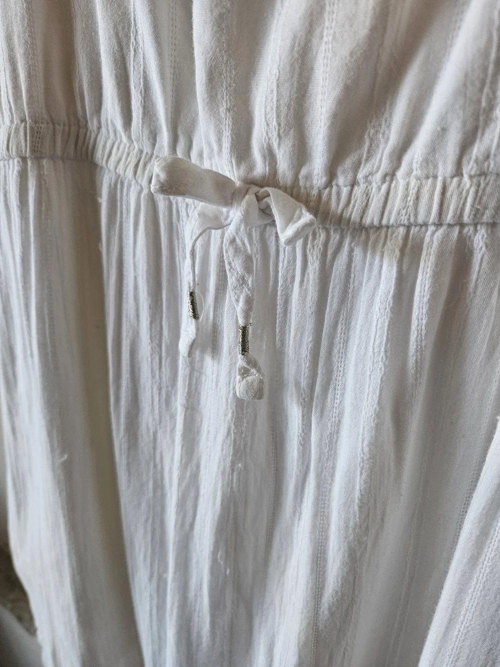 Cat & Jack Girls White Smocked Eyelet Lace Tiered Midi Dress Medium 7/8